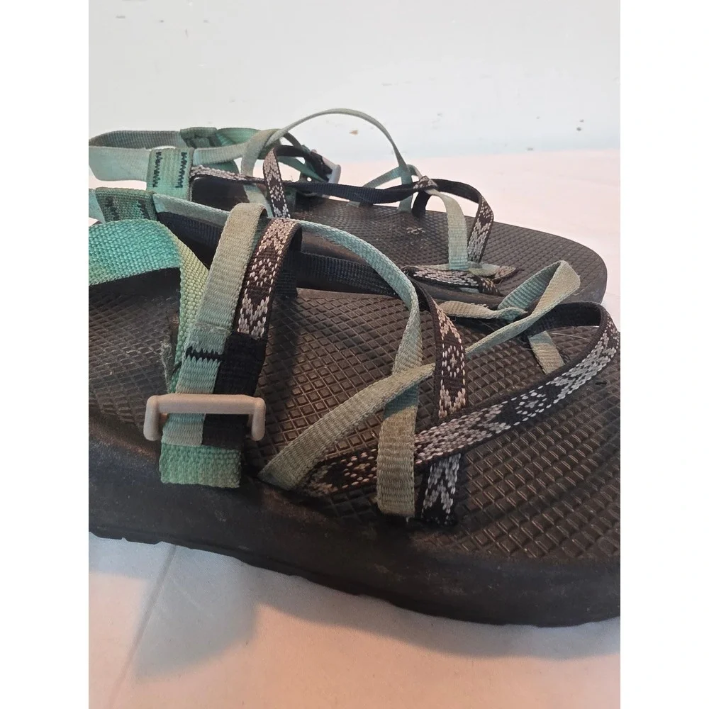 Chaco Z2 Classic Sport Sandals Mens 11 Sage Green Black Toe Loop USA Assembled